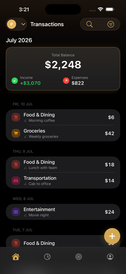 Dark mode ledger